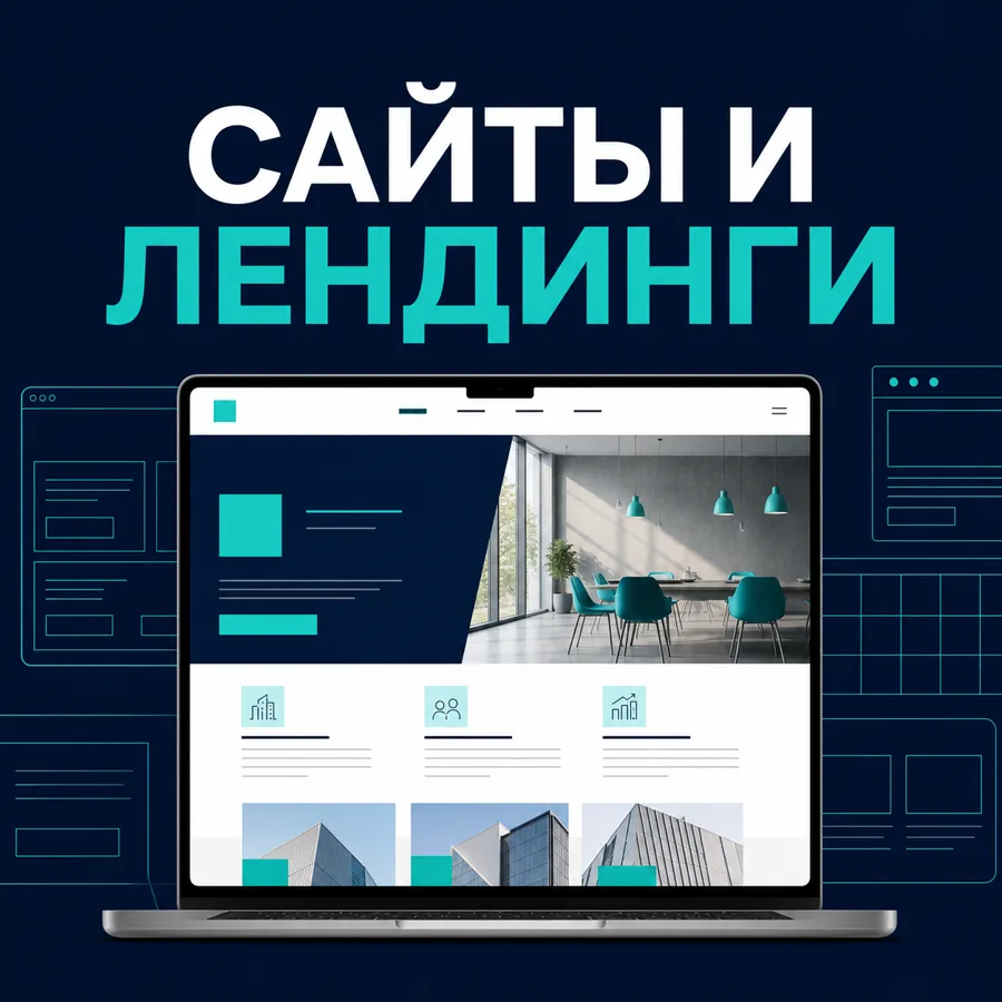 Сайты и лендинги — макет на ноутбуке